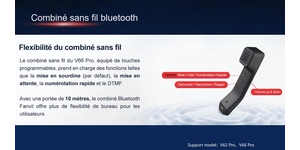 TELEPHONE IP WIFI 20 COMPTES SIP Po E COMB SS FIL ECRAN 7' couleur / Bluetooth 5.4 integre – vue 6