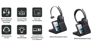 Casque téléphonique mono DECT et bluetooth – vue 3